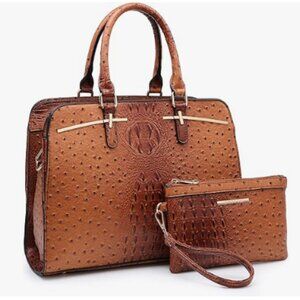 2pcs with 3 Compartments Handbag Wallet Tote Shoulder Hobo Bag Top Purse Set